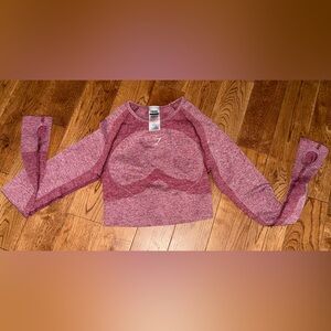 Gymshark Maroon Long Sleeve Crop Top